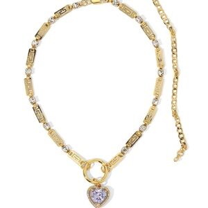 Vanessa Mooney Bestselling The Sloane Choker, CZ Purple Heart 18K Gold Dipped